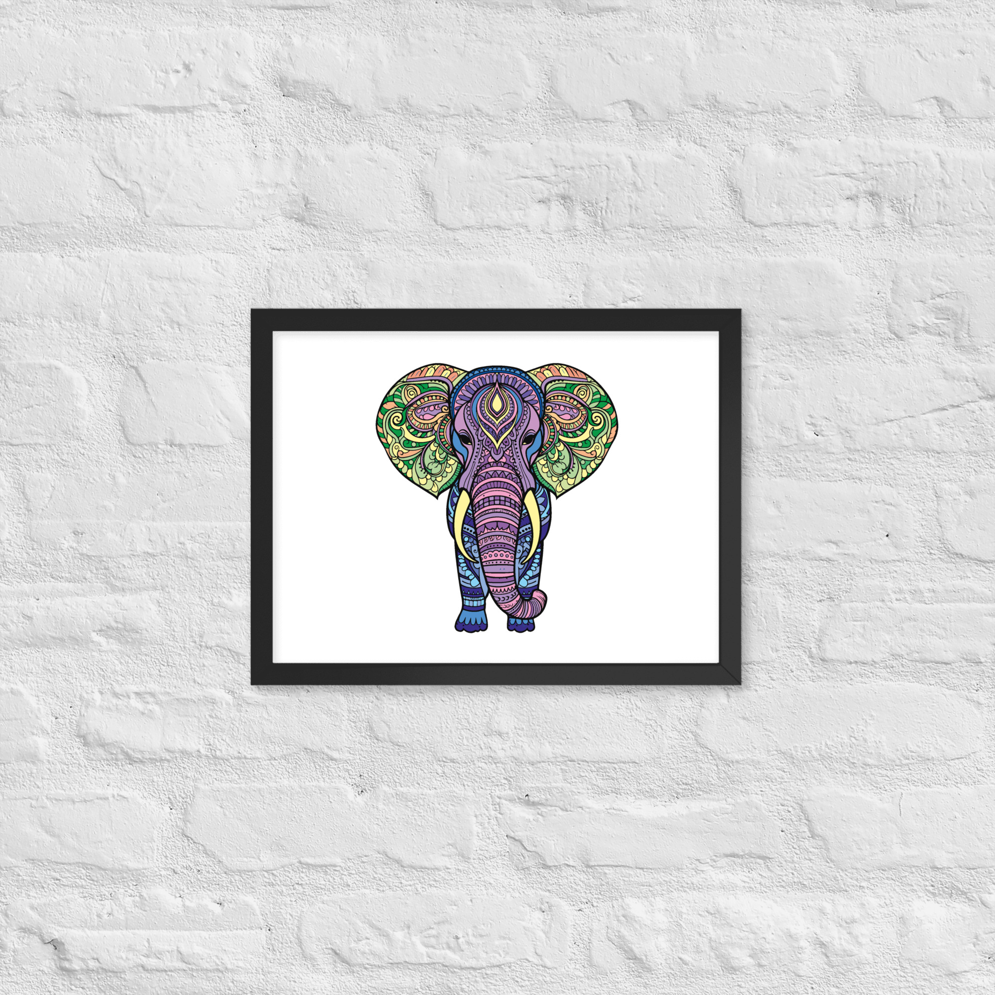 Mandala Krafttier Elefant - Gerahmtes Poster auf mattem Papier – Bild 2