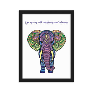 Mandala Krafttier mit Mantra - Gerahmtes Poster auf mattem Papier