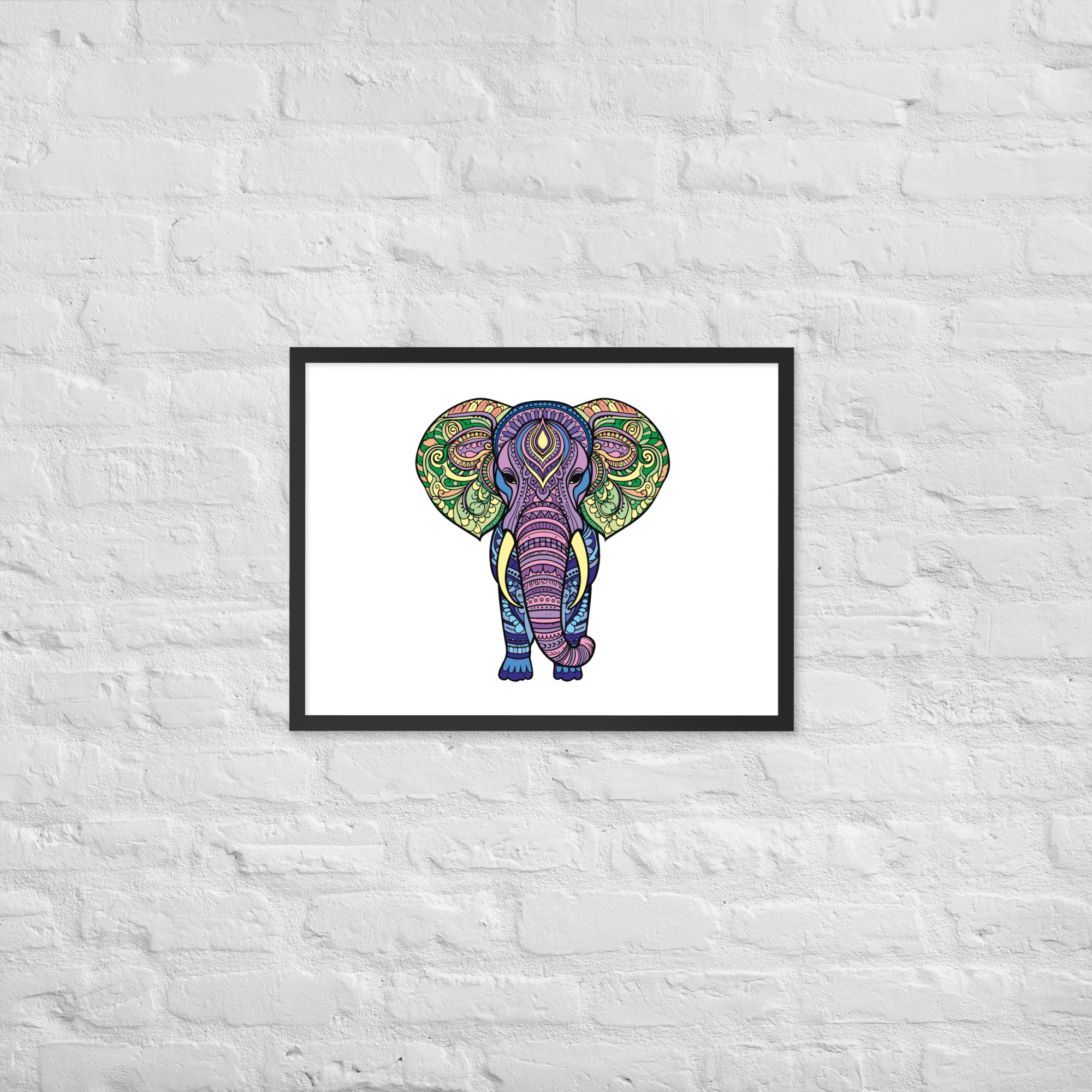 Mandala Krafttier Elefant - Gerahmtes Poster auf mattem Papier – Bild 3