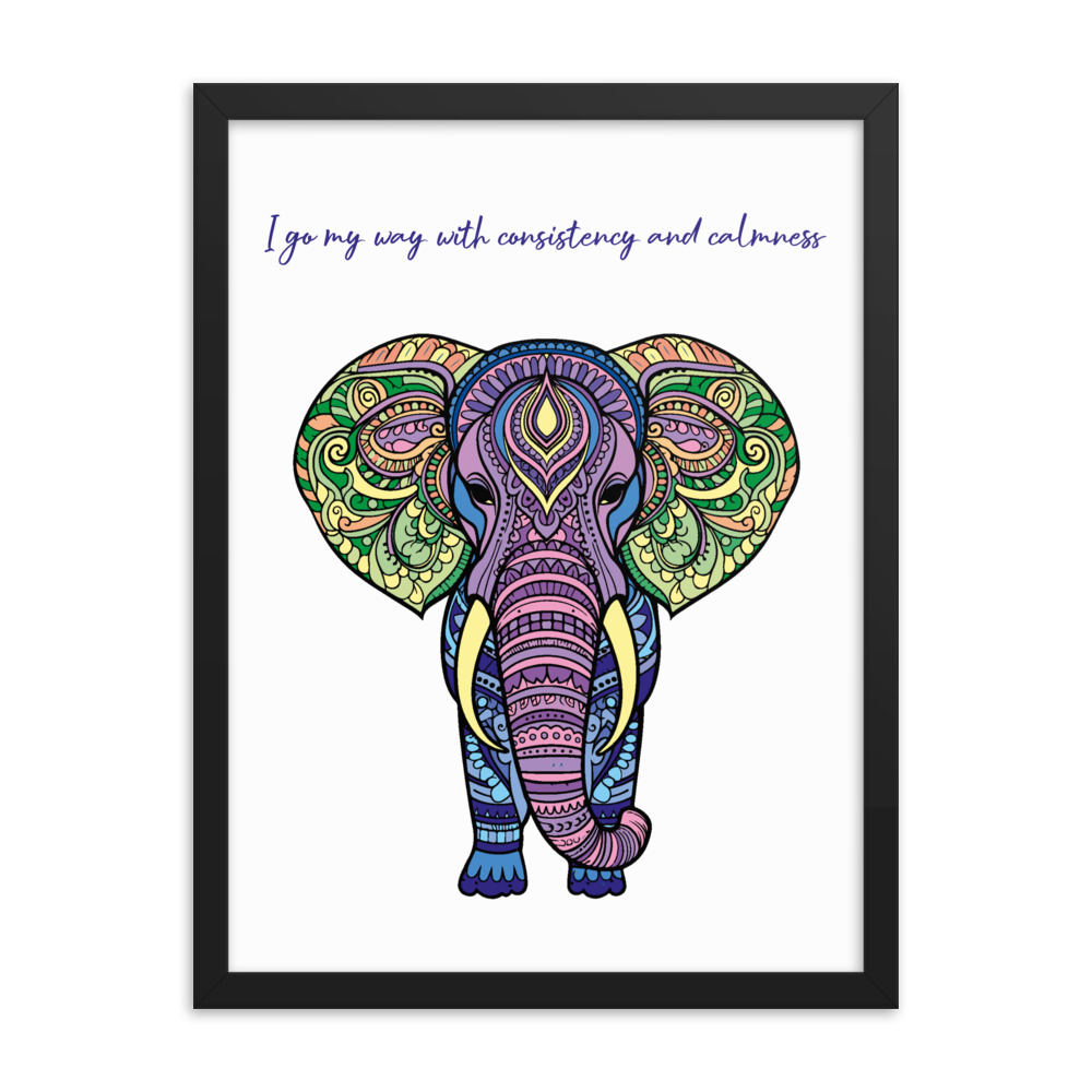 Mandala Krafttier mit Mantra - Gerahmtes Poster auf mattem Papier – Bild 2