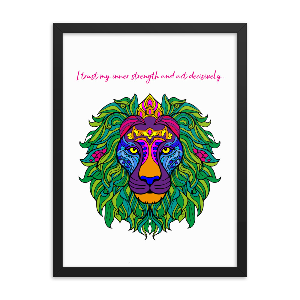 Mandala Krafttier mit Mantra - Gerahmtes Poster auf mattem Papier – Bild 3