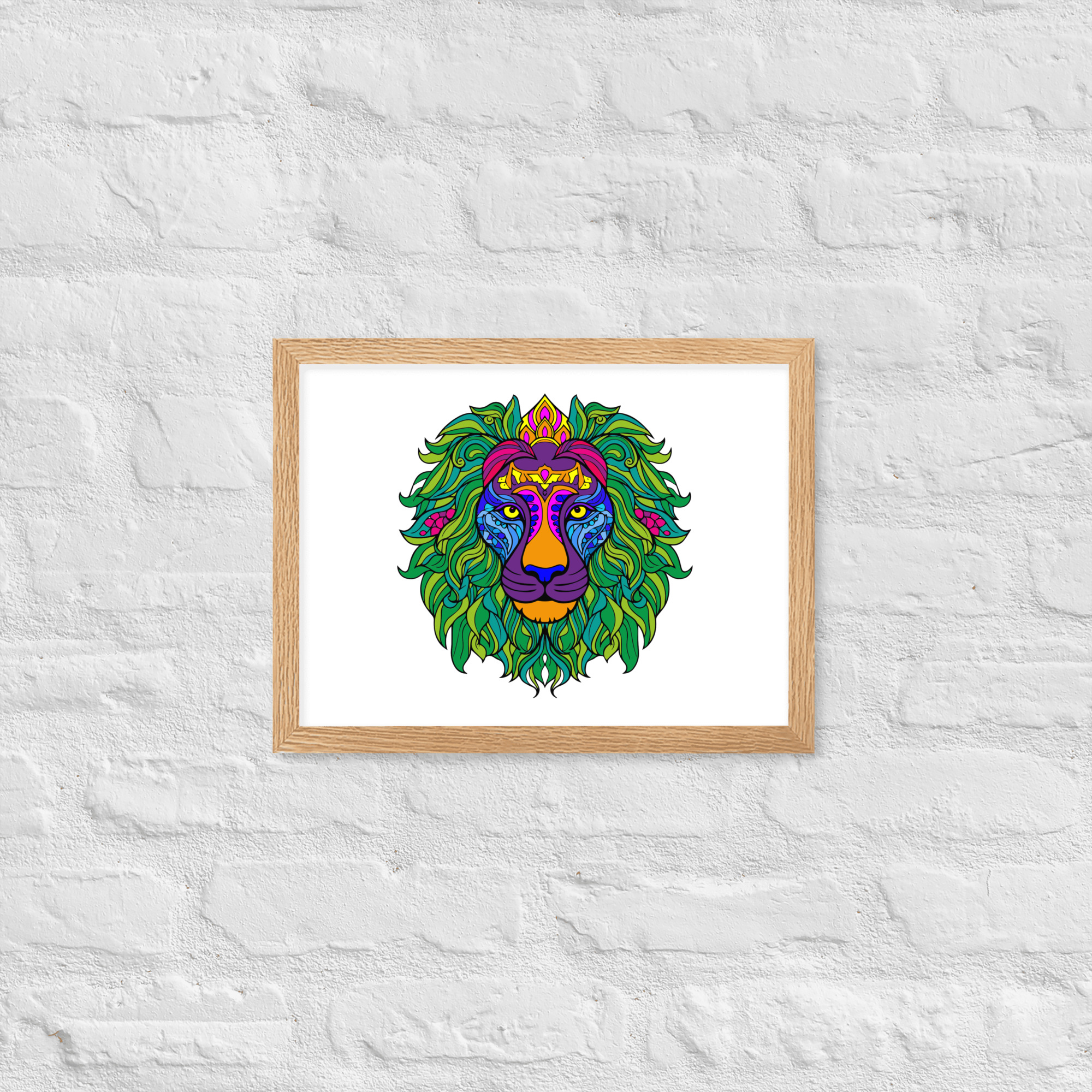 Mandala Krafttier Löwe - Gerahmtes Poster auf mattem Papier – Bild 3