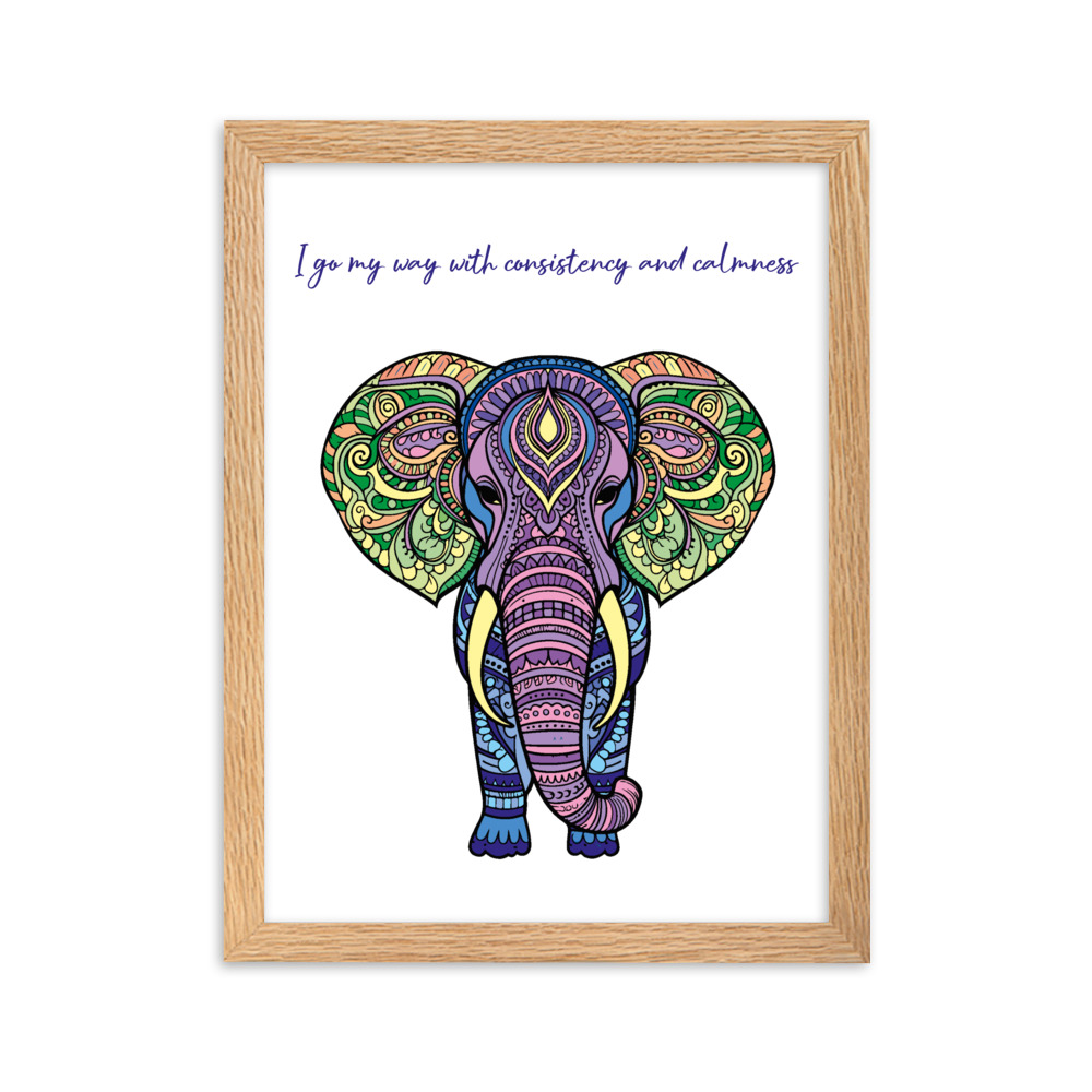Mandala Krafttier mit Mantra - Gerahmtes Poster auf mattem Papier – Bild 3