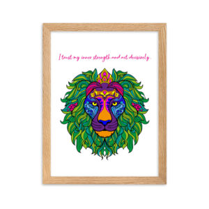 Mandala Krafttier mit Mantra - Gerahmtes Poster auf mattem Papier