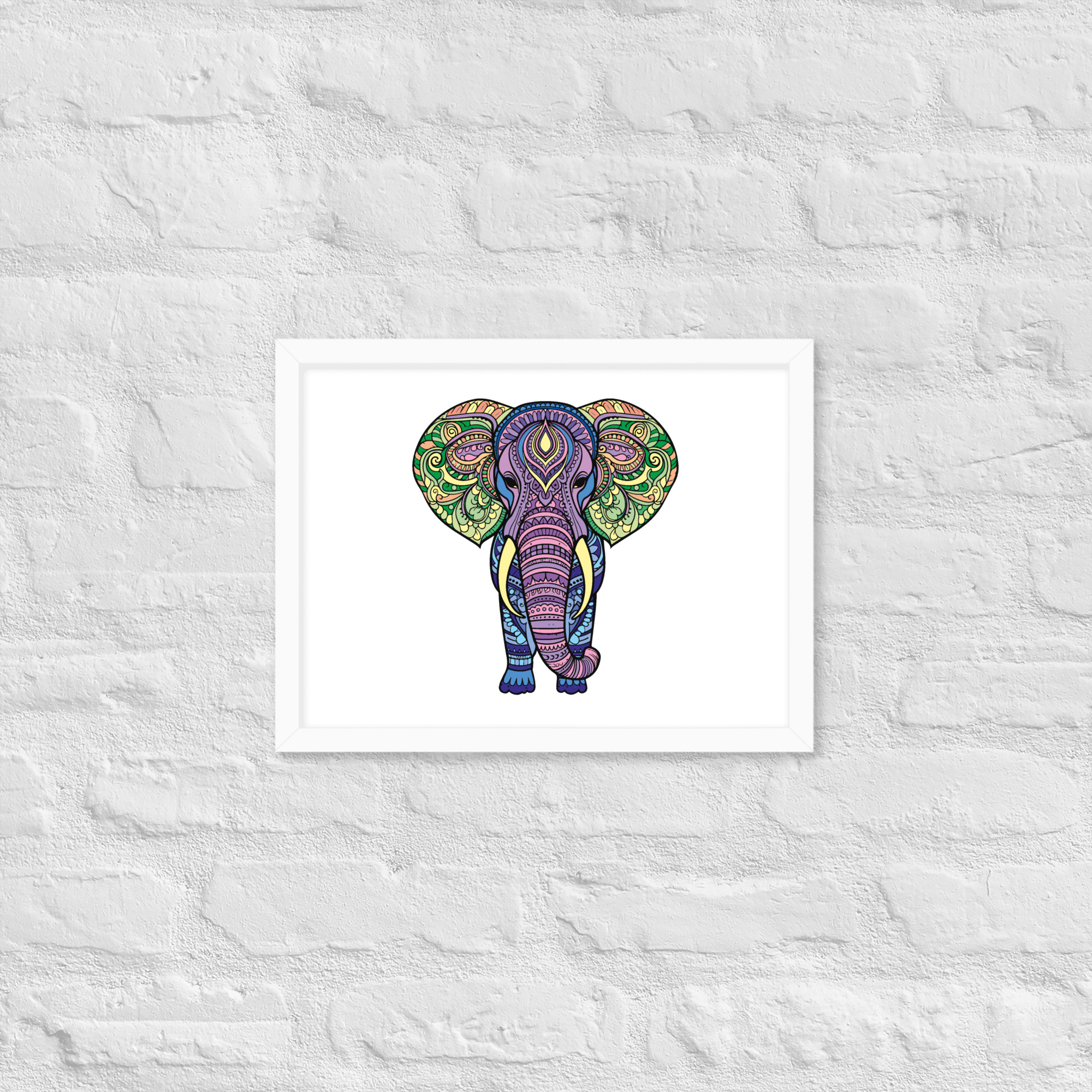 Mandala Krafttier Elefant - Gerahmtes Poster auf mattem Papier – Bild 4
