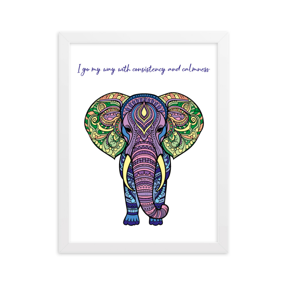 Mandala Krafttier mit Mantra - Gerahmtes Poster auf mattem Papier – Bild 4