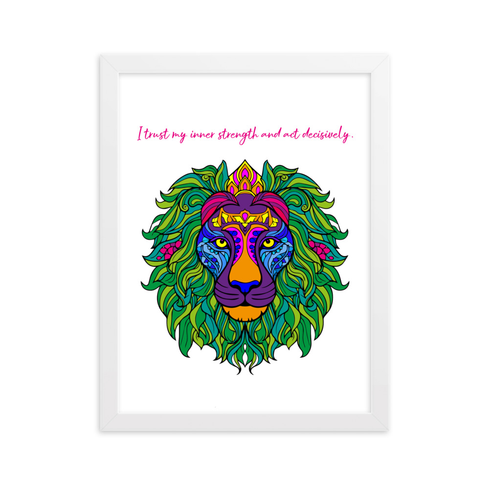 Mandala Krafttier mit Mantra - Gerahmtes Poster auf mattem Papier – Bild 4