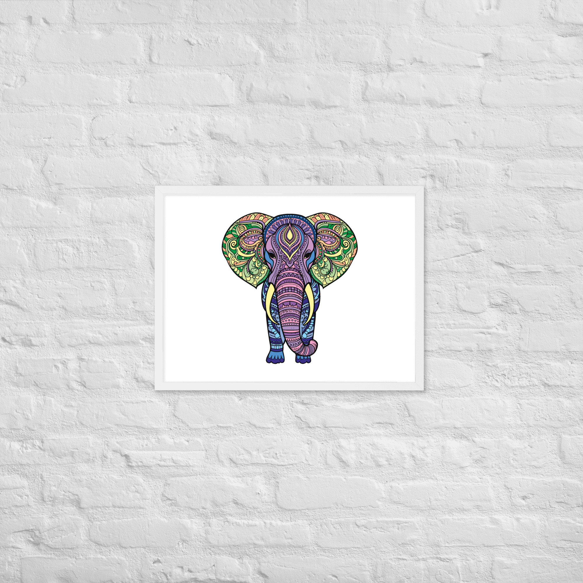 Mandala Krafttier Elefant - Gerahmtes Poster auf mattem Papier – Bild 5