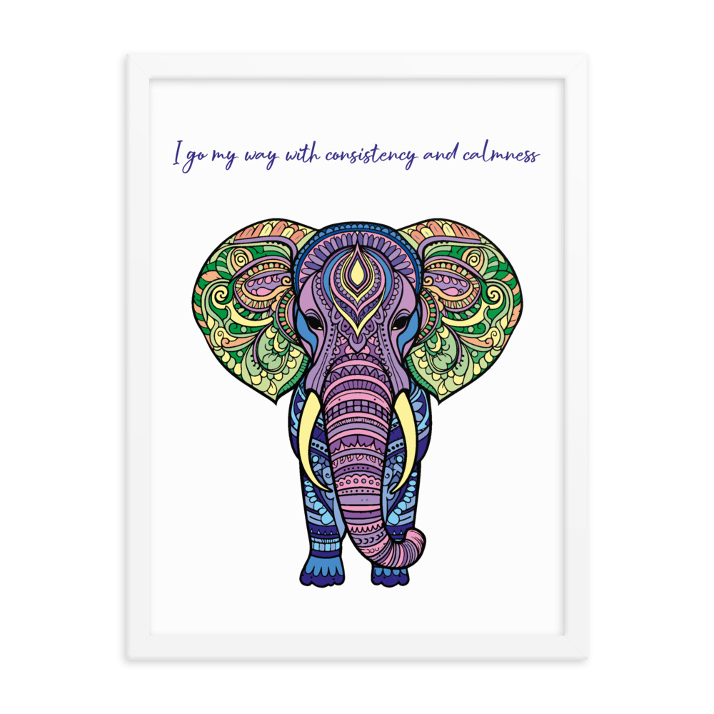 Mandala Krafttier mit Mantra - Gerahmtes Poster auf mattem Papier – Bild 5