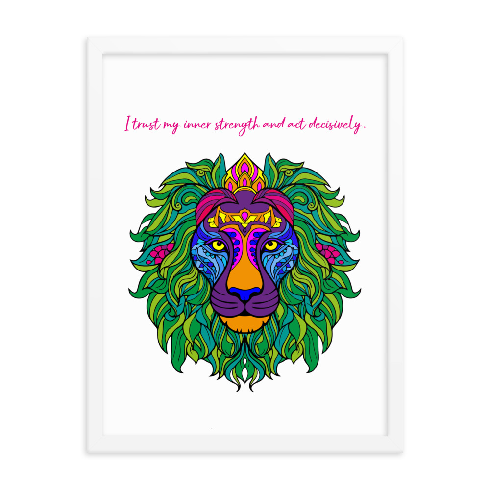 Mandala Krafttier mit Mantra - Gerahmtes Poster auf mattem Papier – Bild 5