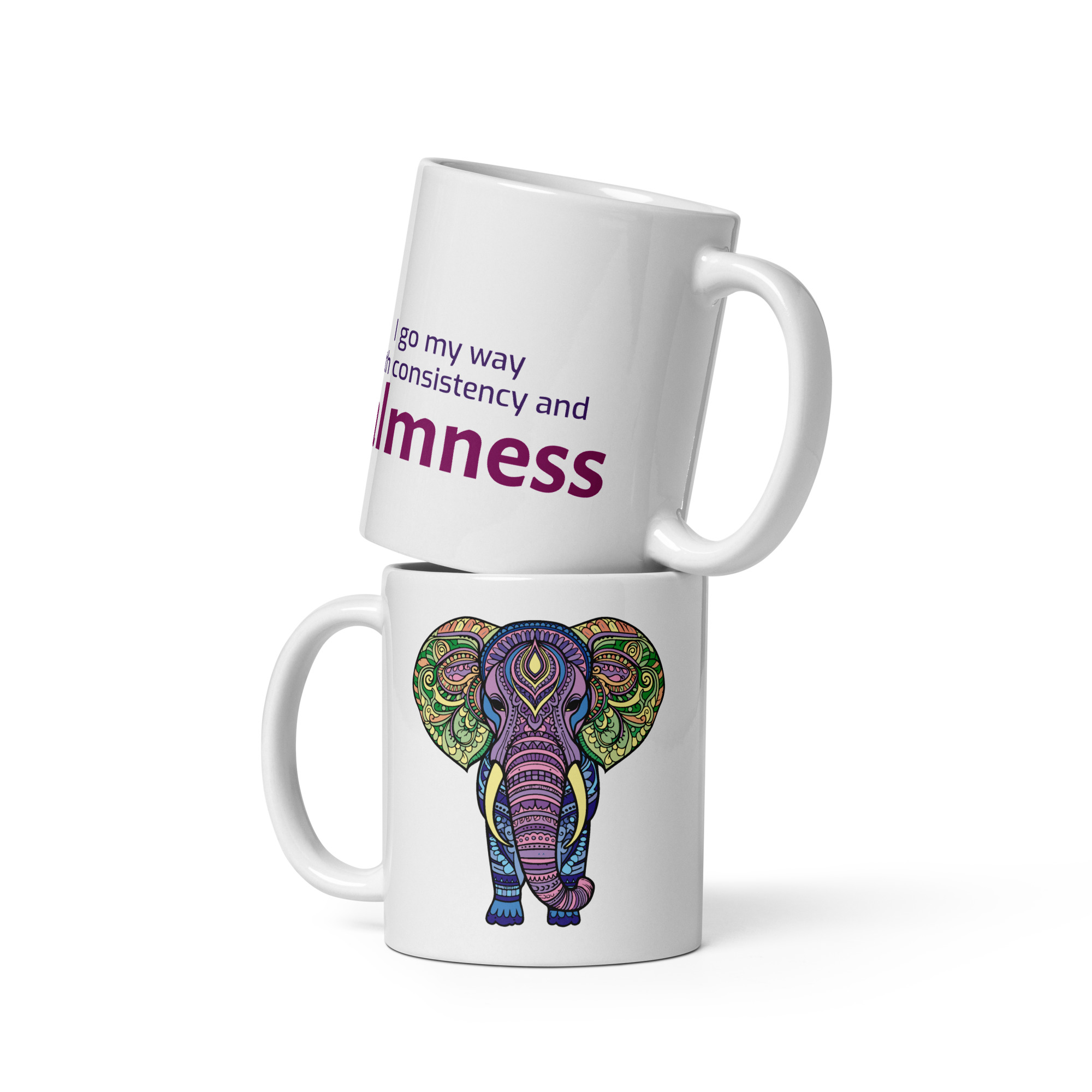 Mandala Elefant mit Mantra - Tasse – Bild 2