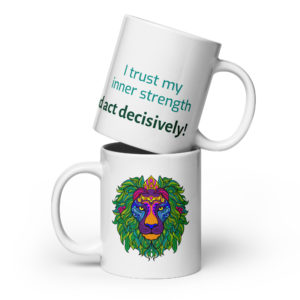 Mandala Löwe mit Mantra - Tasse